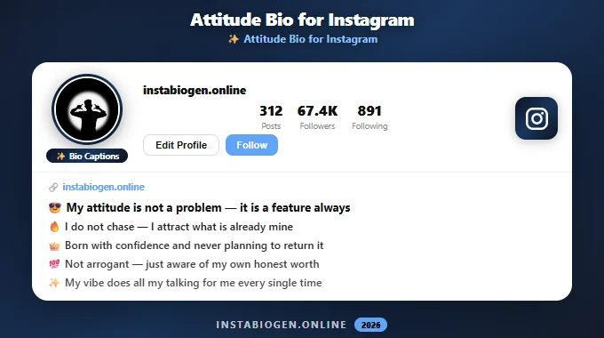 Attitude Bio for Instagram